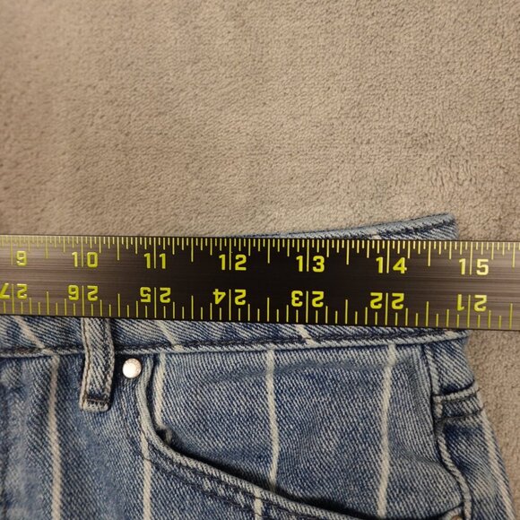 Pacsun mom jeans high rise tapered leg crop women's 28 blue stripes - Picture 7 of 12